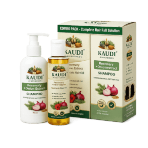 Home rosemary & onion hair growth combo – ayurvedic oil + herbal shampoo